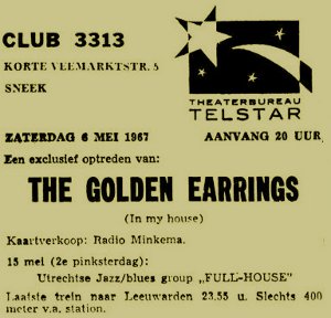 Golden Earrings show ad May 06, 1967 Sneek - Club 3313